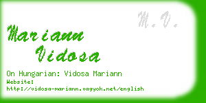 mariann vidosa business card